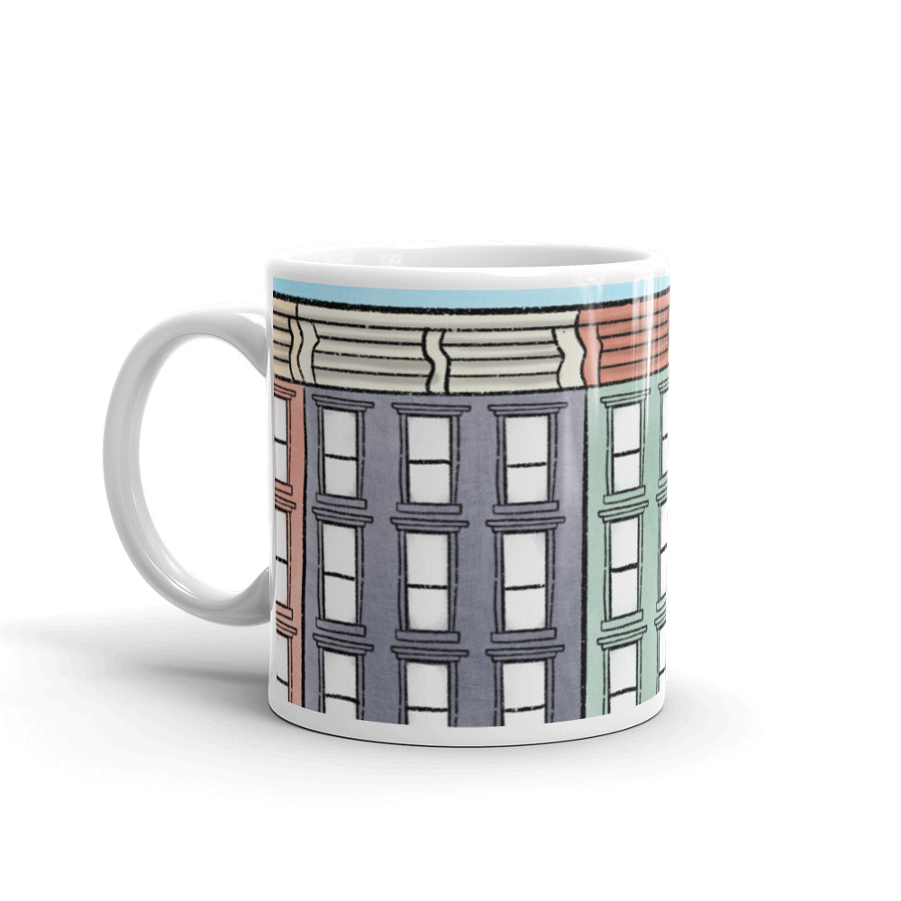 Brooklyn Brownstone White glossy mug